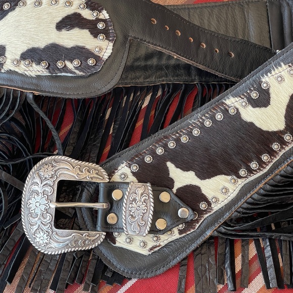 Vintage Authentic Tribe American Leather Cowhide Fridge Belt - Size 41” main image 6